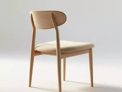 Scandinavian Dining Chair 3D Model Texture