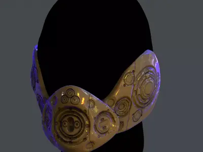 Gas mask helmet scifi Low-poly character art game space Low-poly 3D model 4