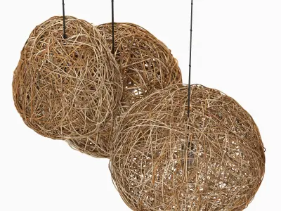 Lamp wicker n59 3D model