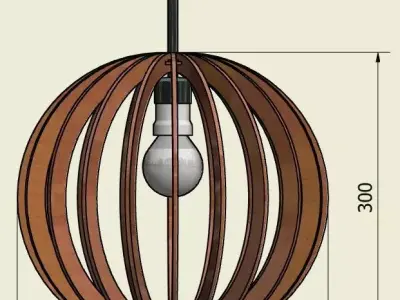 wood cnc cutting lampshade design 3D model