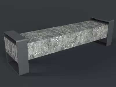 Modern Outdoor Bench 72 PBR Game Ready Low-poly 3D model