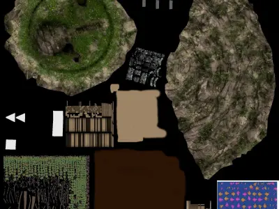 Floating Island Low-poly 3D model