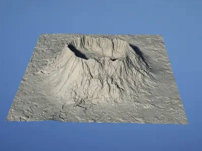 Landscape Environment Volcano Snow 10 Low-poly 3D model