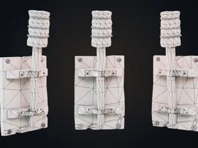 Wall torch Low-poly 3D model