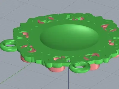 Beautiful Floral Diamond Necklace design  3D print model