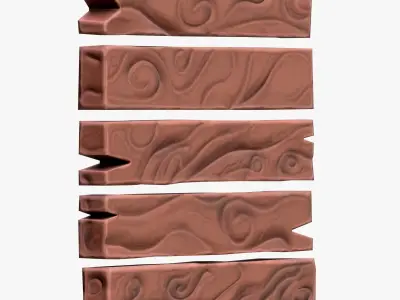 Stylized Wood Planks 3D model