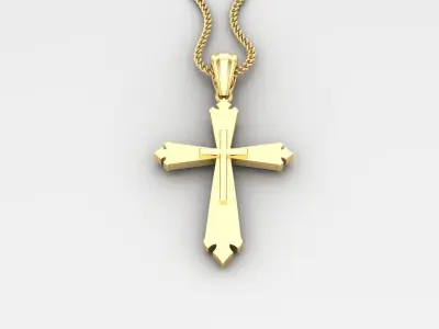 Light Gold 18K Cross Pendant 2CP017 3D print model