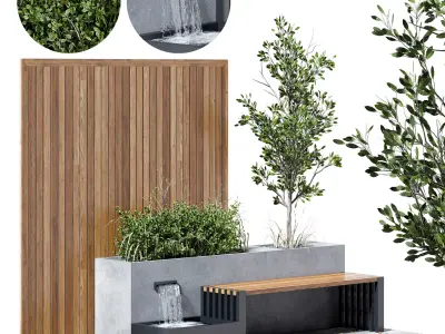 Bench set 01 3D model