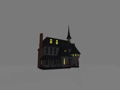 haunted house Low-poly 3D model