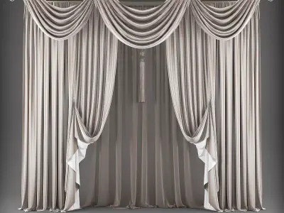 Curtains curtain Low-poly 3D model get