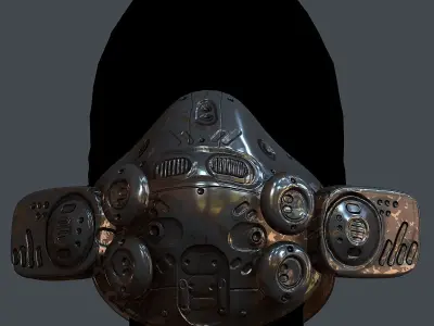 Gas mask helmet 3d model scifi Low-poly Low-poly 3D model Low-poly 3D model 57