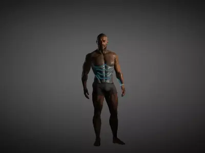 Futuristic Soldier Rigged Low-poly 3D model