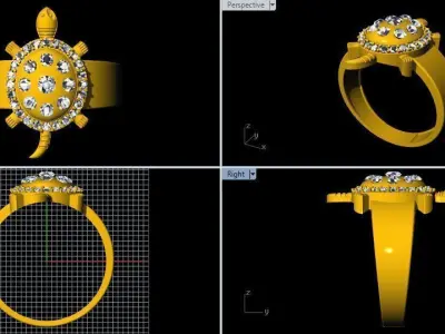 tortoise ring 3dm file 3D print model