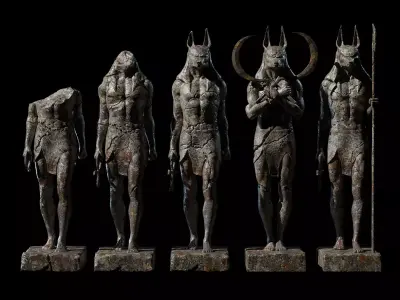 Anubis Statues Free 3D model