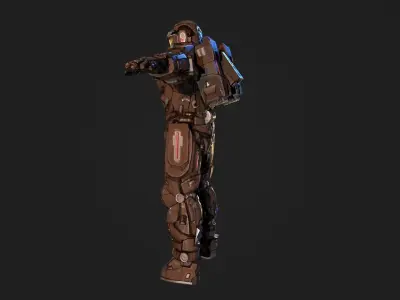 Spacemarine Power Armor Low-poly 3D model