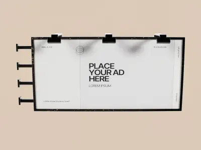 Advertising Billboard Panel Type A Low-poly 3D model