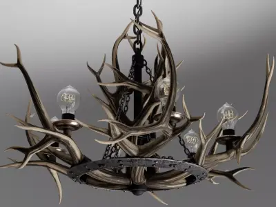 Pendant lamp horns 3D model