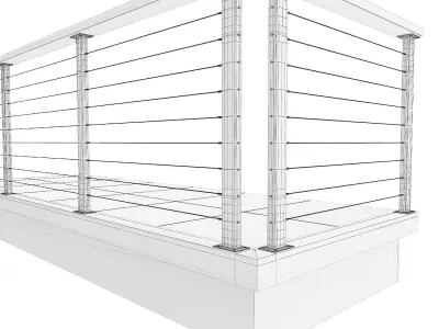 Cable railing 3D model