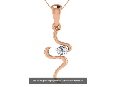 48 Women light weight pendant 3dm stl render detail 3D Model Pack