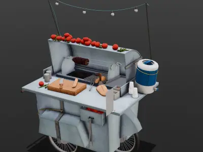  Vendor Shop 3D Model  Low-poly 3D model