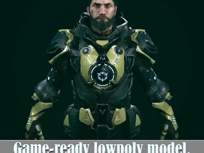 3D Battle suit Destroyer model Low-poly 3D model