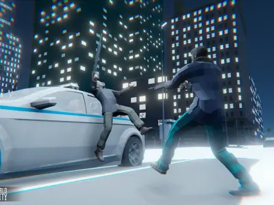 LOW POLY WORLD - MODULAR CITY Low-poly 3D model