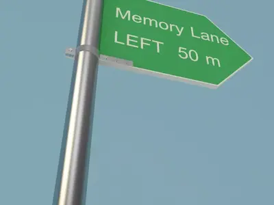 Highway Sign Board Low-poly 3D model