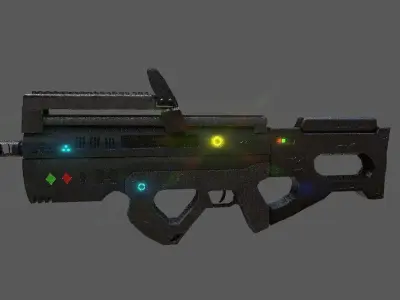 Sci - fi PUBG PBR Gun game ready asset Low-poly 3D model