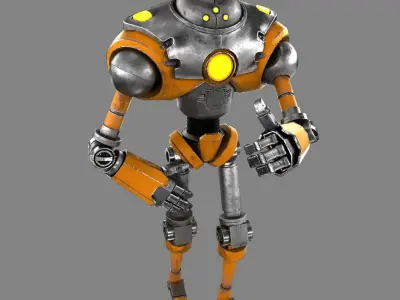 Cartoon Robot 2 Low-poly 3D model