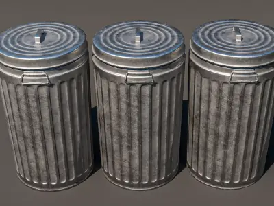 Dust Bin Low-Poly Low-poly 3D model