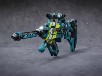 Sci-Fi Gun model- Low poly Low-poly 3D model