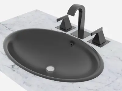 Kohler Katun black faucet with sink 3D model
