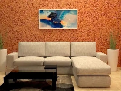 Living Room Interior - Couch  3D model