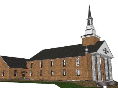 Architecture-Religion-God-Culture-Temple-0104 church with ste... 3D model