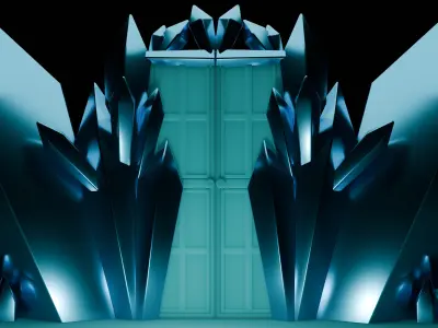 frozen door Low-poly 3D model