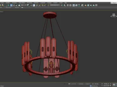 WALLACE gold chandelier with clear crystals Low-poly 3D model