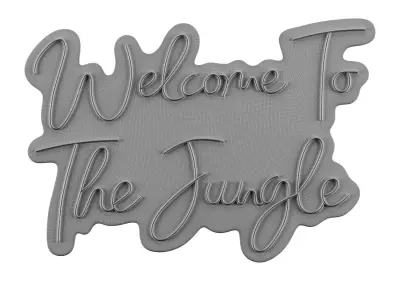 Welcome To The Jungle Neon Sign 3D model