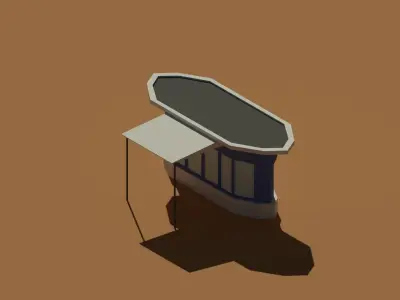 Low Poly Kiosk Stand 2 Low-poly 3D model