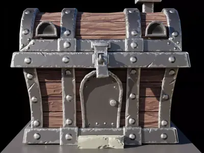 Stylized chest house  Low-poly 3D model