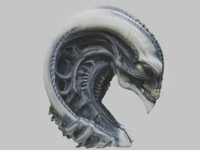 HR Giger Alien Bust  Xenomorph Creature Low-poly 3D model