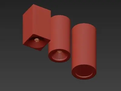 Ceiling three outdoor wall lights 3D model