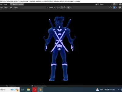ROBOT SAMURAI NO 2  3D MODEL Low-poly 3D model