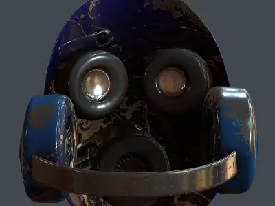 Gas mask helmet 3d model scifi Low-poly Low-poly 3D model Low-poly 3D model 68