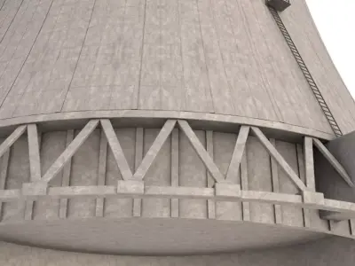 Cooling Tower 3D model 2