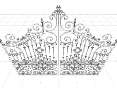 Ornate Cast Iron Gates 3D model