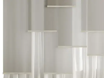 Silk and Panel curtain Low-poly 3D model