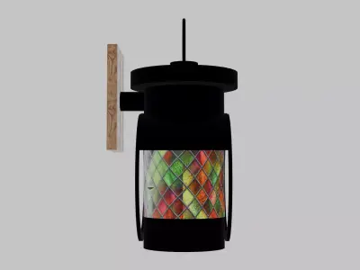 Ringed Iron Lantern Sconce Low-poly 3D model
