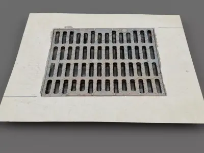 Manhole drain cover raw scan 3D model