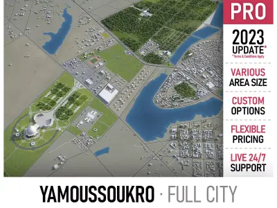 Yamoussoukro Low-poly 3D model