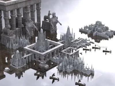 Ancient Greek City 3D Kit bash 3D model